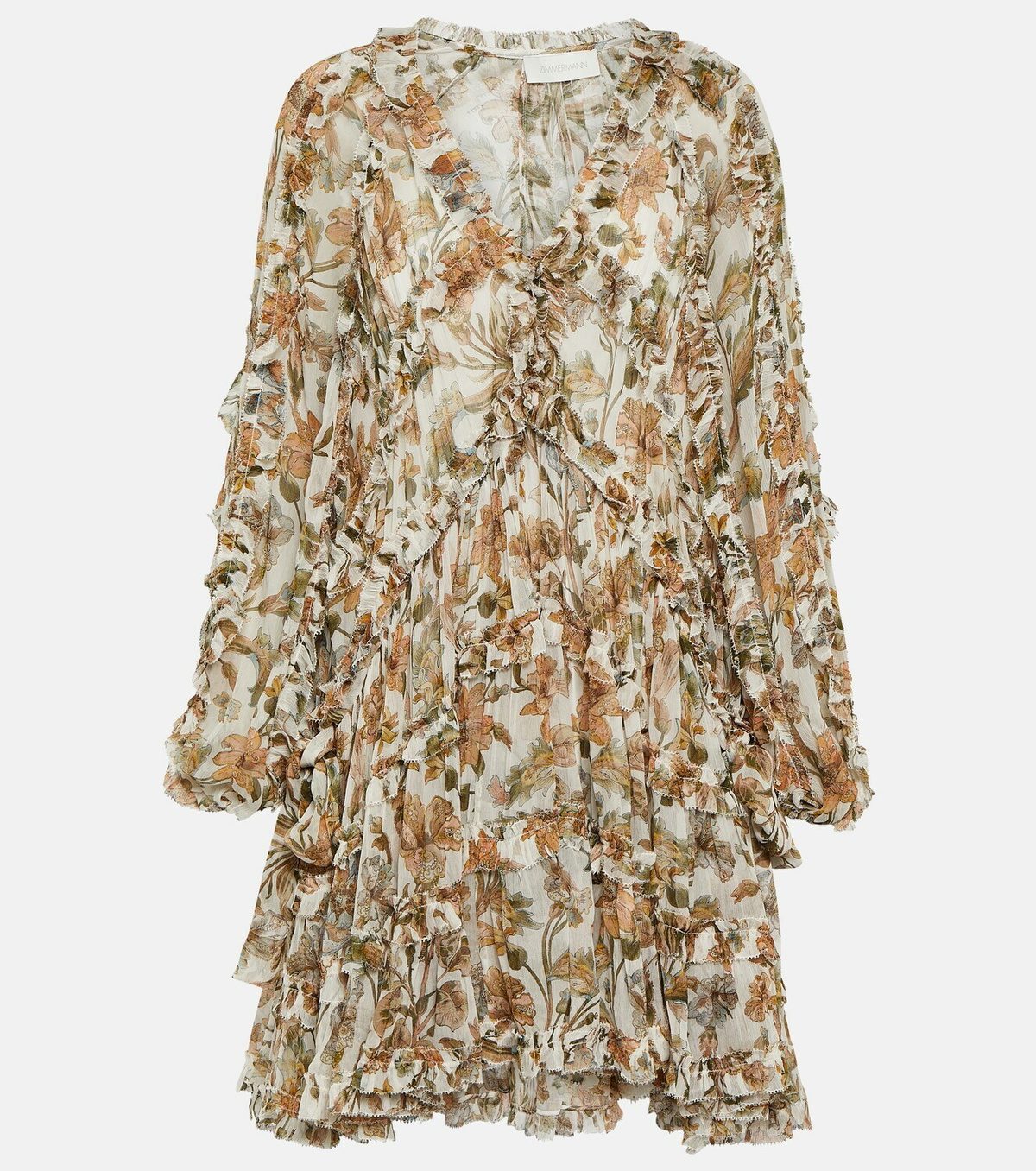 Zimmermann Floral crêpe georgette minidress