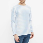 Armor-Lux Men's Houat Long Sleeve Mariniere T-Shirt in Oxford Blue/Milk