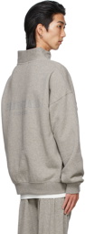 Essentials Grey Mock Neck Half-Zip Sweatshirt