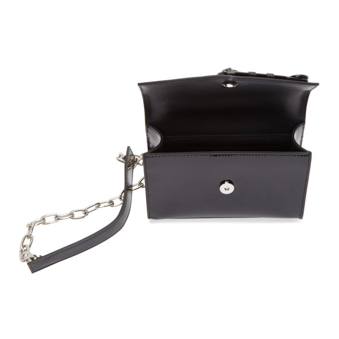 Versus Black Patent Safety Pin Shoulder Bag