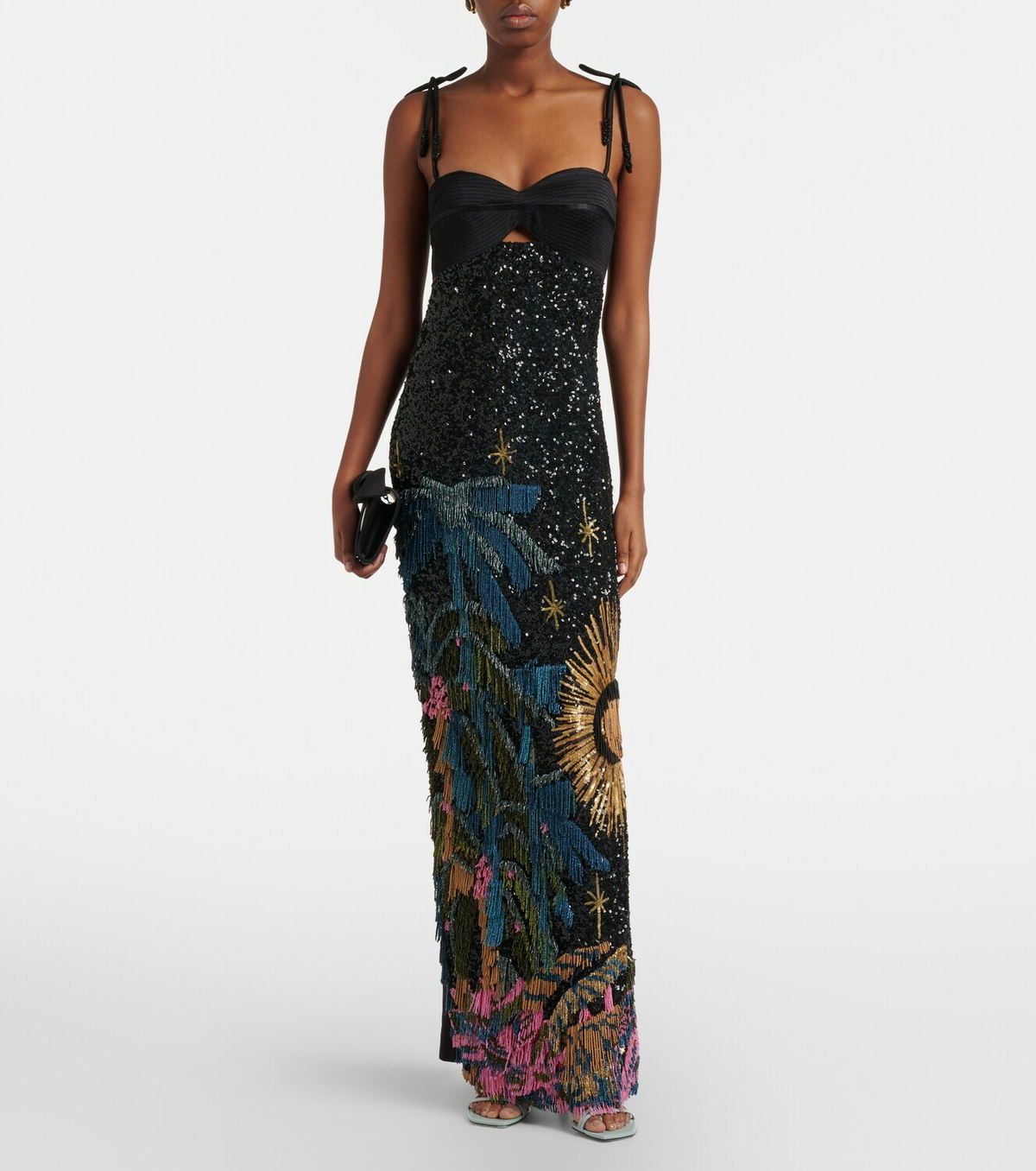 Johanna Ortiz Embellished silk-blend gown