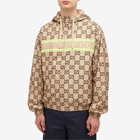 Gucci Men's GG Monogram Logo Hooded Jacket in Beige