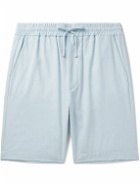Lardini - Straight-Leg Striped Cotton-Blend Drawstring Shorts - Blue
