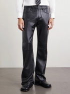 Acne Studios - Flared Panelled Leather Trousers - Black