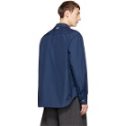 Thom Browne Navy Tech Zip-Up Overshirt Jacket
