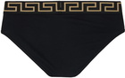 Versace Underwear Black Greca Briefs