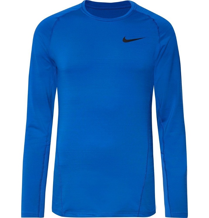Photo: Nike Training - Pro Warm Mélange T-Shirt - Blue