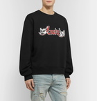 AMIRI - Mötley Crüe Logo-Embroidered Loopback Cotton-Jersey Sweatshirt - Black