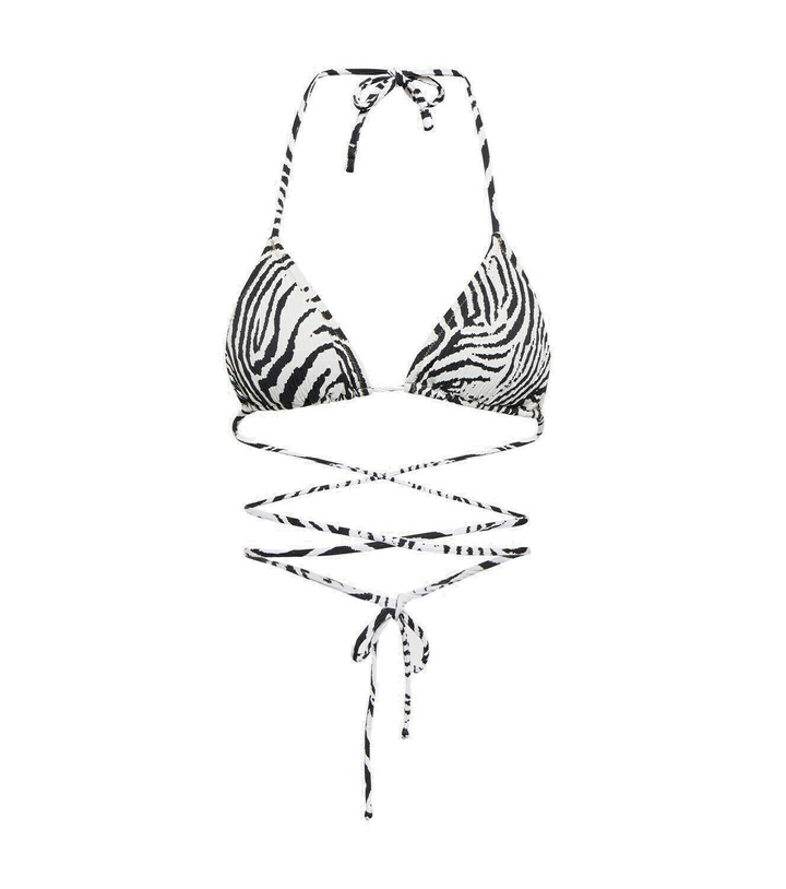 Photo: Reina Olga Miami zebra-print seersucker bikini top