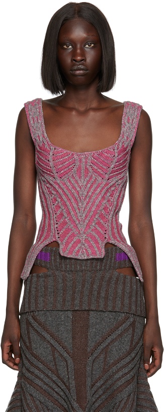 Photo: Paolina Russo Pink & Gray Warrior Corset Tank Top