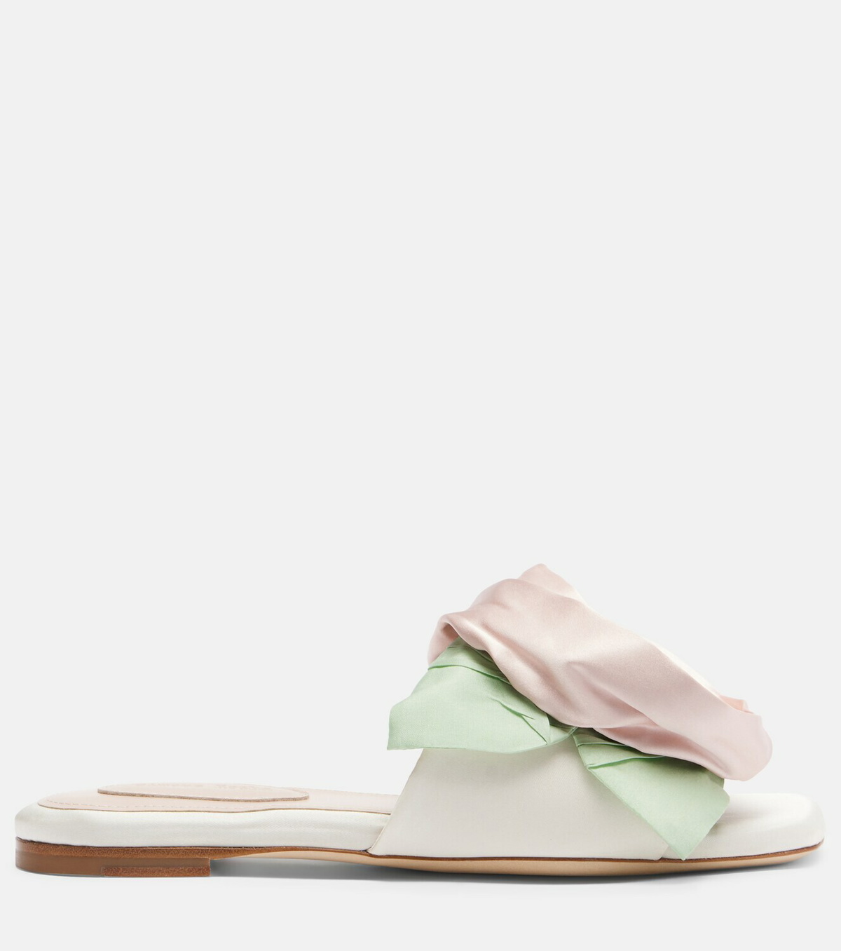 Simone Rocha Floral-appliqué satin slides