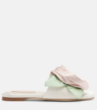 Simone Rocha Floral-appliqué satin slides