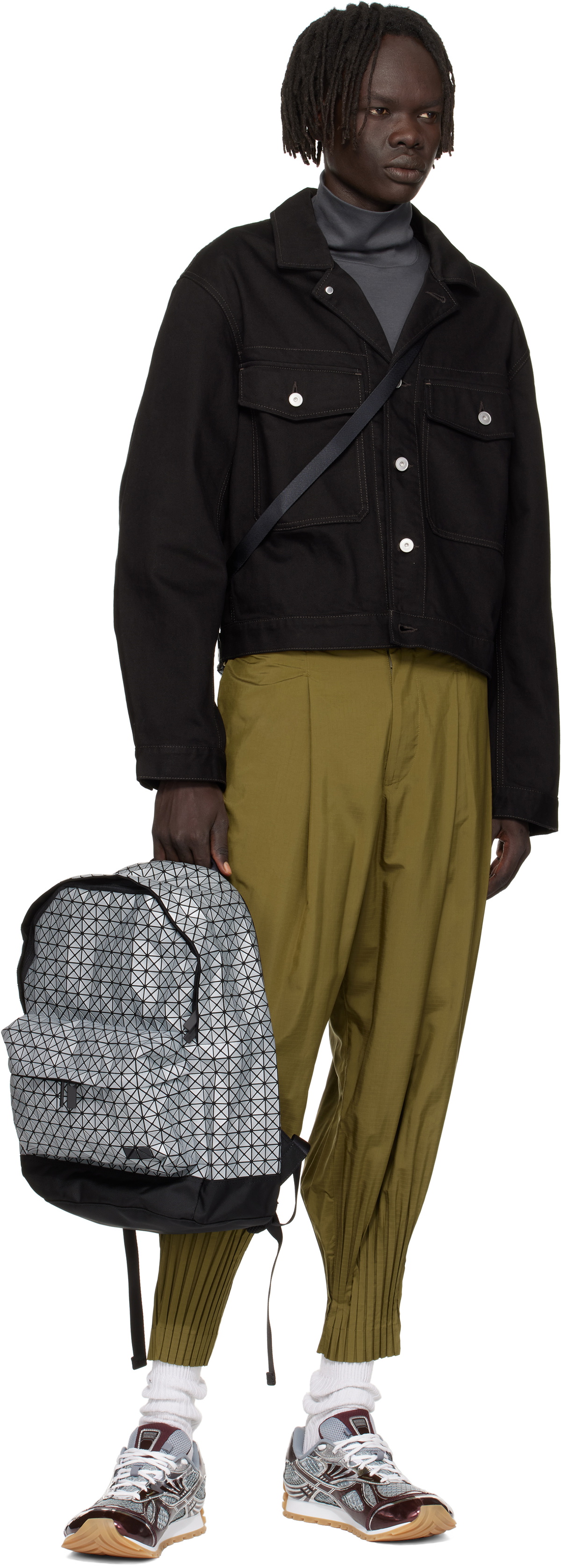 BAO BAO ISSEY MIYAKE Gray Daypack Reflector Backpack