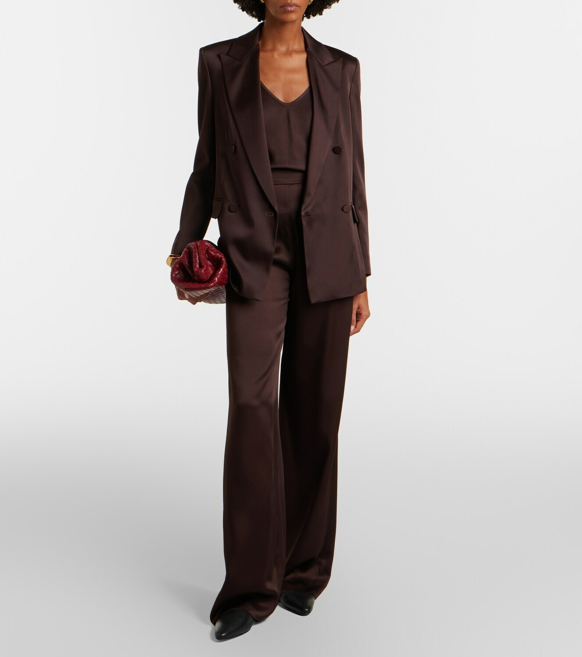 Max Mara Arca double-breasted satin blazer