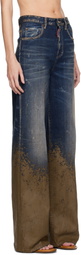 Dsquared2 Blue & Brown Traveller Jeans