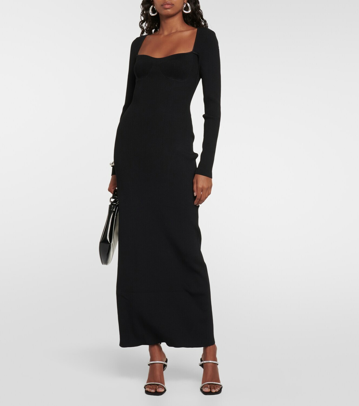 Staud Silhouette ribbed-knit midi dress Staud