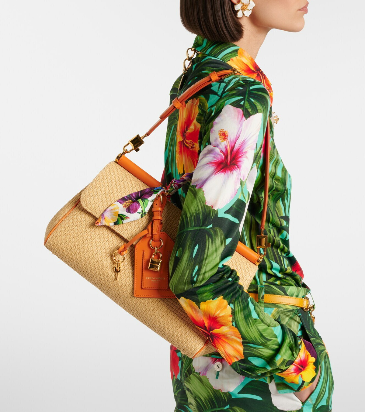 Dolce&Gabbana Sicily Small raffia shoulder bag
