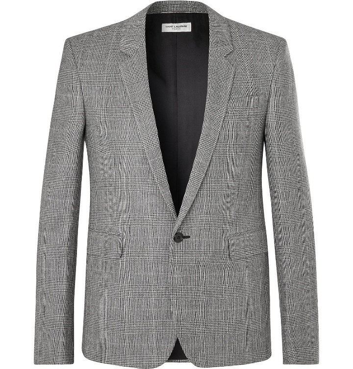 Photo: SAINT LAURENT - Prince of Wales Checked Wool Blazer - Unknown