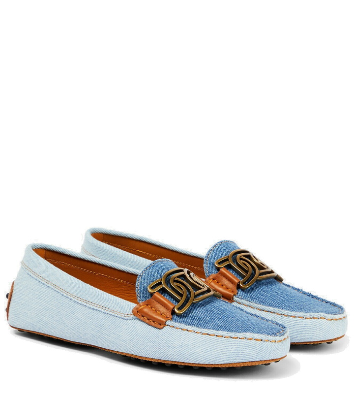 Photo: Tod's - Gommino denim and leather loafers