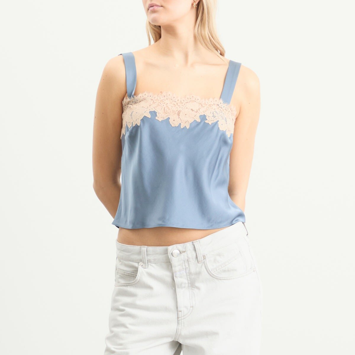 RIXO Women's Vyonne Top in Stone Blue
