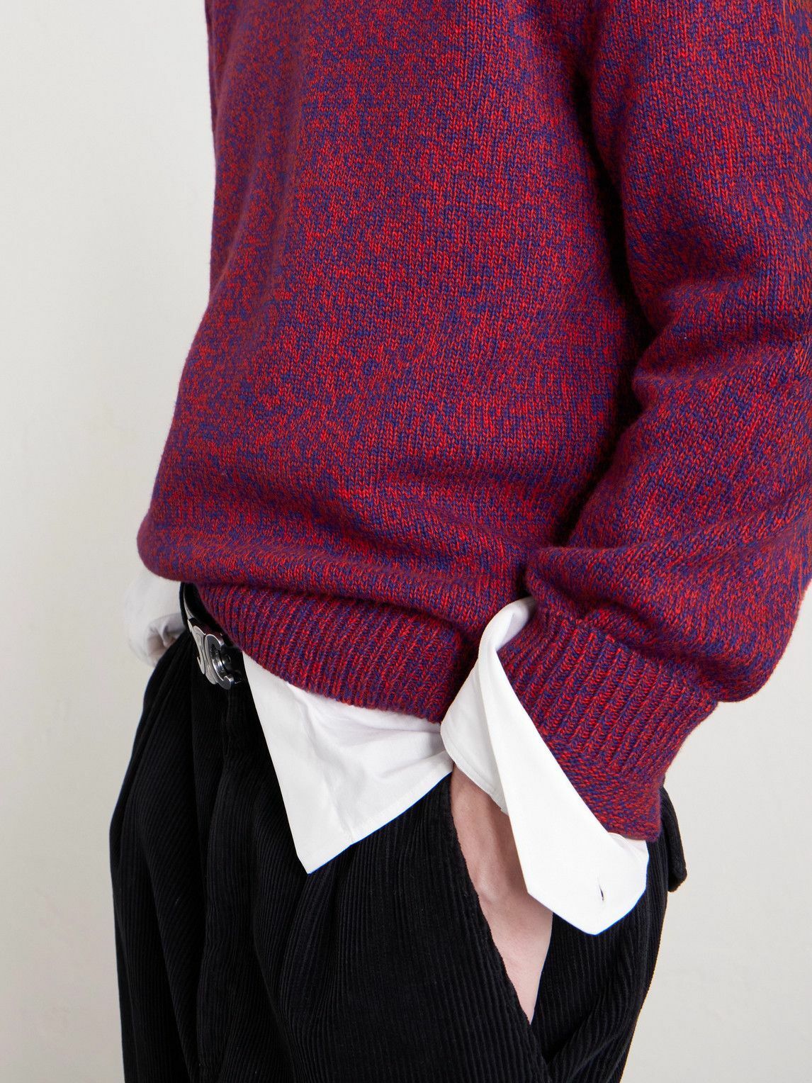 CELINE - Wool and Cashmere-Blend Sweater - Burgundy