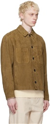 BOSS Beige Shirt-Style Leather Jacket