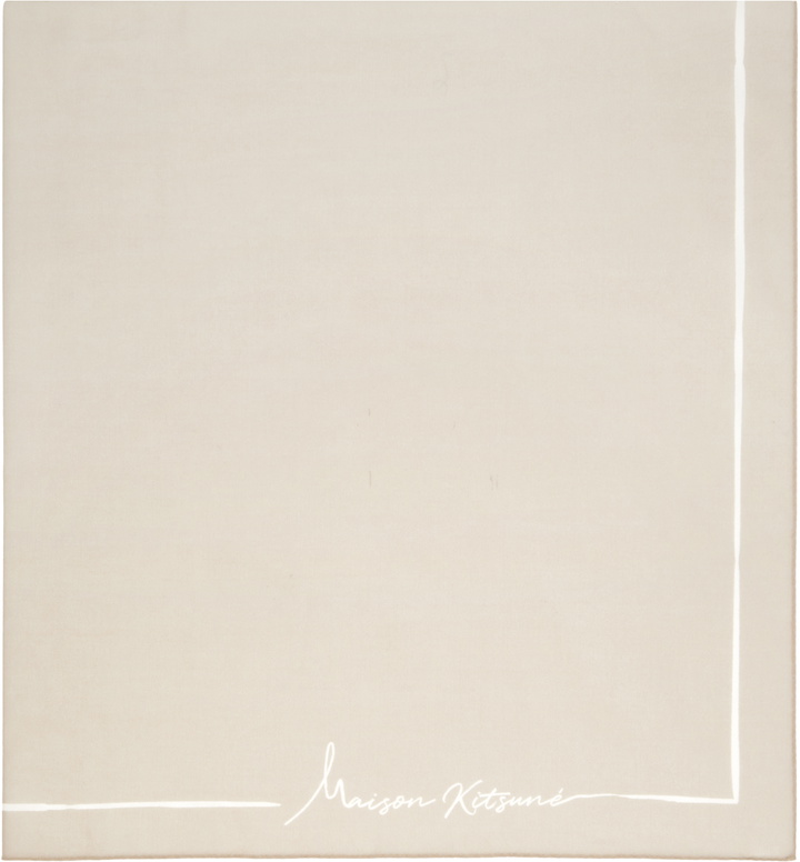 Photo: Maison Kitsuné Beige Poetic Script Scarf