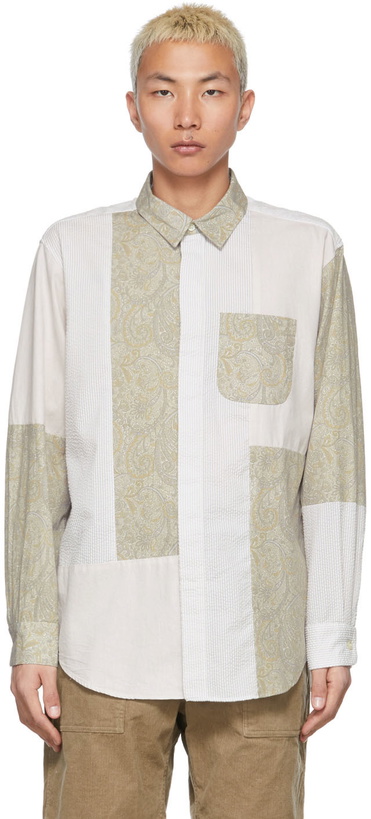 Photo: Engineered Garments Beige Paneled Paisley Shirt