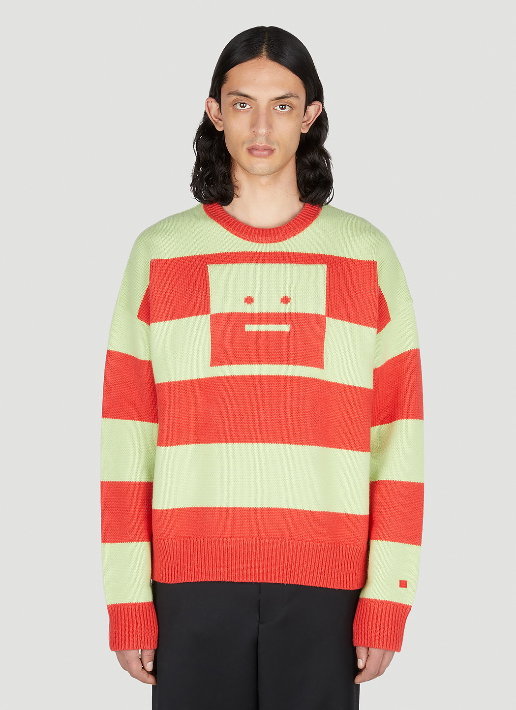 Acne Studios Face Logo Striped Sweater