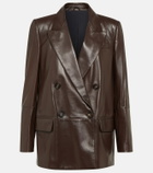 Brunello Cucinelli Double-breasted leather blazer