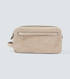 Brunello Cucinelli Suede toiletry bag