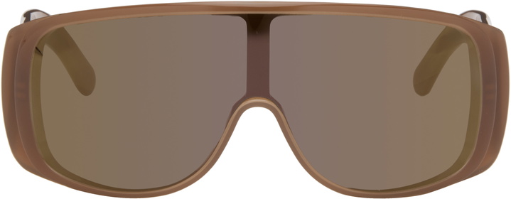 Photo: MM6 Maison Margiela Brown Mask Sunglasses