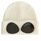 C.P. Company Men's Wool Goggle Beanie in Gauze White 