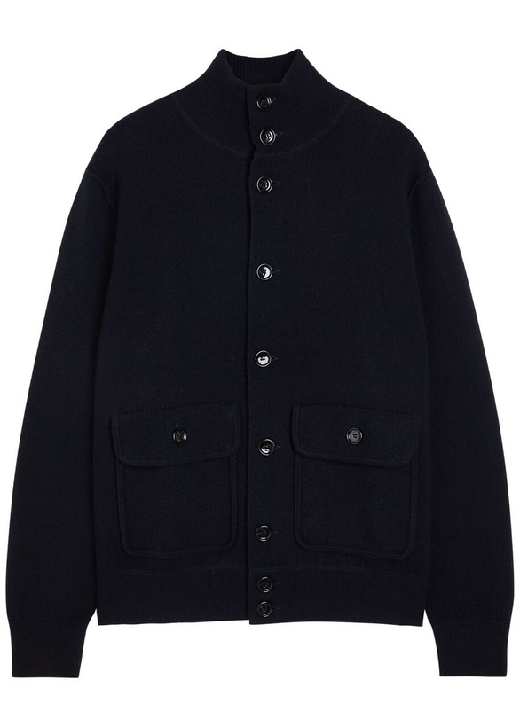 Photo: Allude Turtle-neck Wool and Cashmere-blend Cardigan Black
