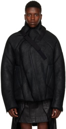 Julius Black Harness Shearling Jacket
