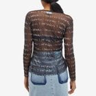 3.Paradis Women's Logo Print Mesh Top in Black