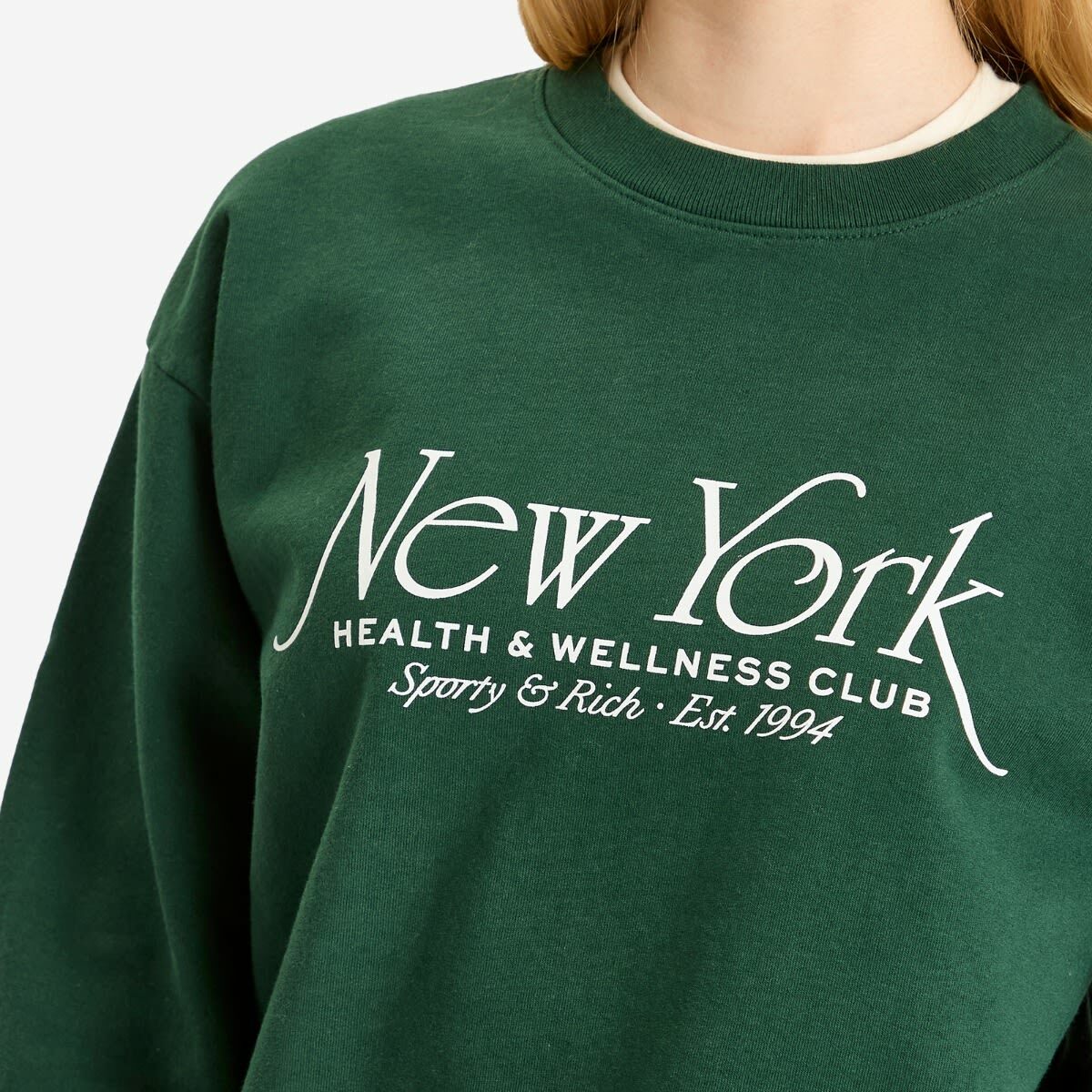 Sporty & Rich Women's NY94 Crew Sweatshirt in Forest