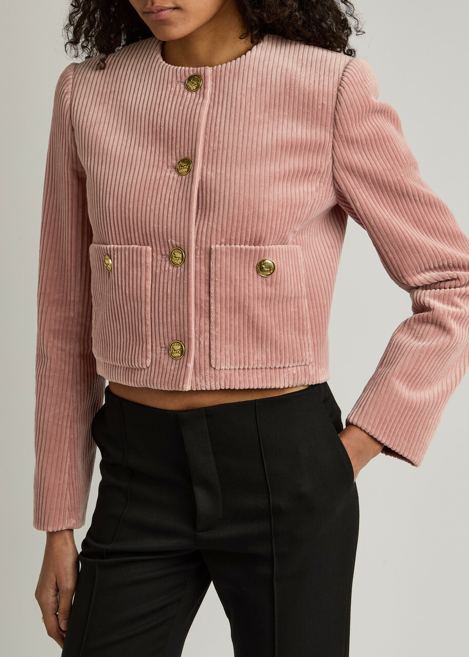 Chloe Cropped Corduroy Jacket Pink Chloe Chloe Cropped Corduroy Jacket Pink Chloe