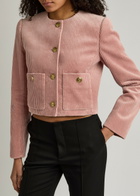 Chloe Cropped Corduroy Jacket Pink