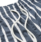 Atalaye - Suertea Short-Length Striped Cotton-Blend Swim Shorts - Blue