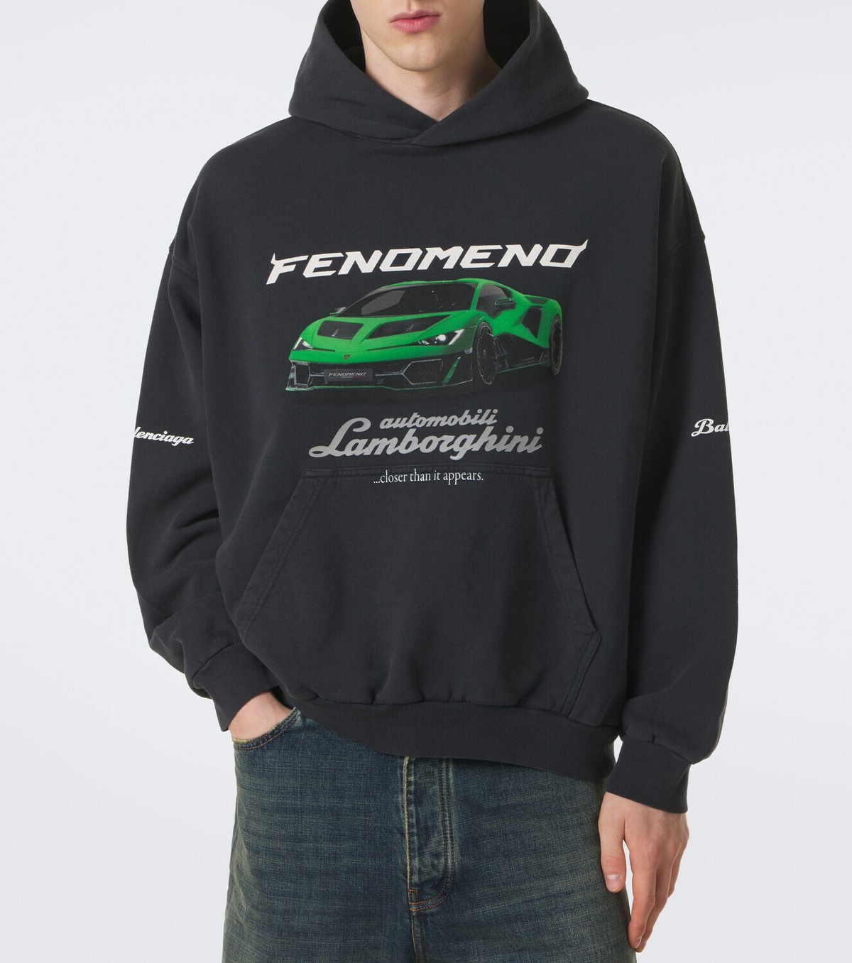Balenciaga x Lamborghini printed cotton jersey hoodie