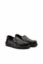 Diesel D-Lukas - Espadrilles in frayed denim - Moccasins and Mules Mens in Black