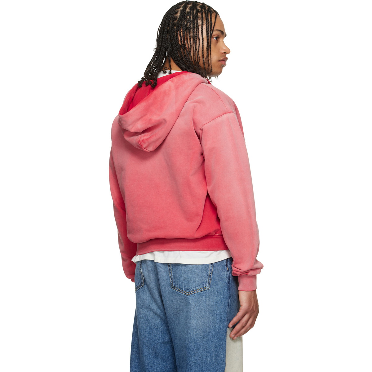Maison Margiela Red Embroidered Logo Hoodie