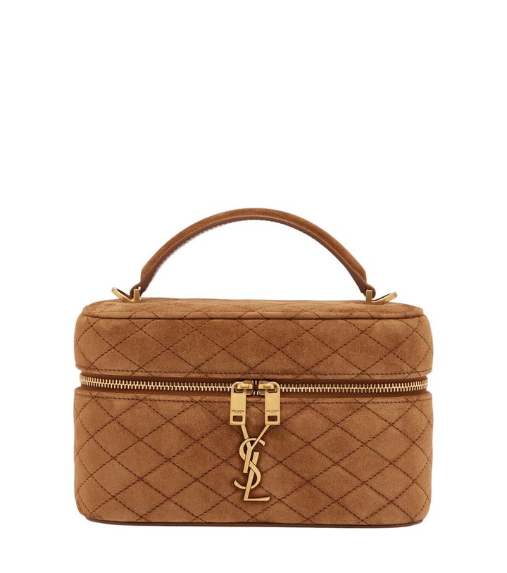 Photo: Saint Laurent Gaby Mini quilted suede vanity bag