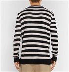 The Elder Statesman - Striped Silk Sweater - Black