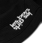 Les Girls Les Boys - Logo-Embroidered Striped Cotton-Blend Socks - Black