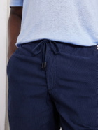 Slowear - Straight-Leg Cotton-Corduroy Drawstring Shorts - Blue