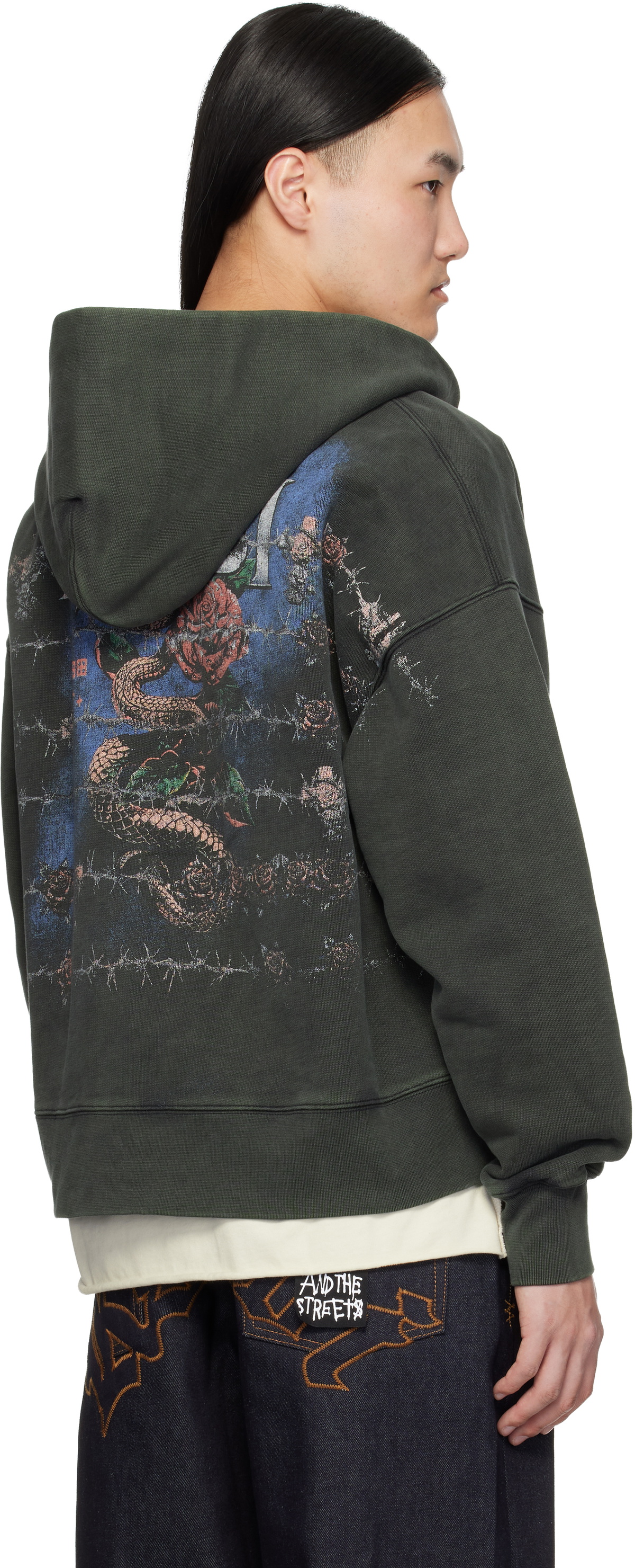 Ksubi Gray Death Snake Halen Zip Hoodie