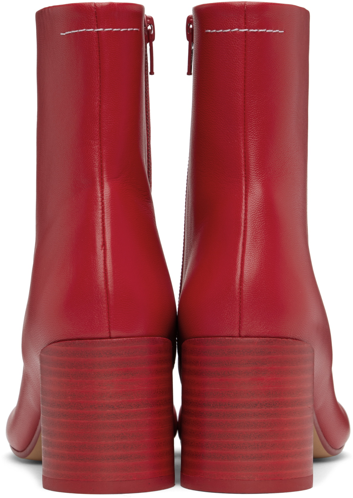 MM6 Maison Margiela Red Anatomic Ankle Boots