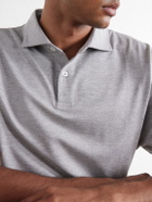 Peter Millar - Excursionist Cotton-Blend Herringbone Polo Shirt - Gray